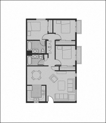 Three bedroom floor plan